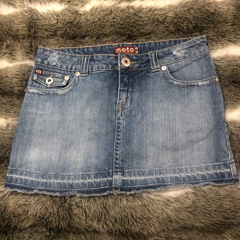 Vintage denim mini skirt
